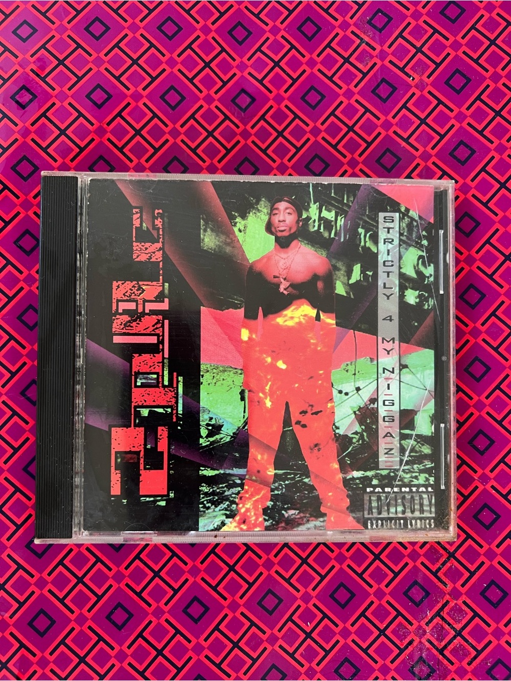2Pac "Strictly 4 My N.I.G.G.A.Z..." CD — Red & Green Graphic Cover